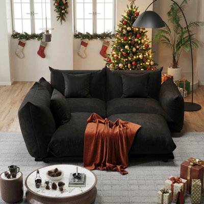 Chenille Upholstered Modular Sectional Sofa with Ottoman - Sleeper Sectional, Convertible to Bed, Soft Fabric Reversible Chaise, Comfortable Living Ro by Latitude Run