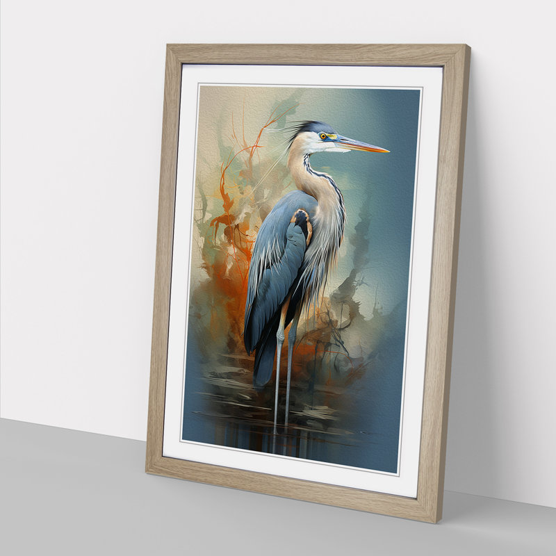 Heron Futurism - Framed Print, 34cmH x 25cmW