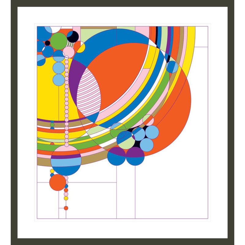 «March Ballons» par Frank Lloyd Wright - reproduction d'art encadrée, H 36,7 po x l 33,5 po