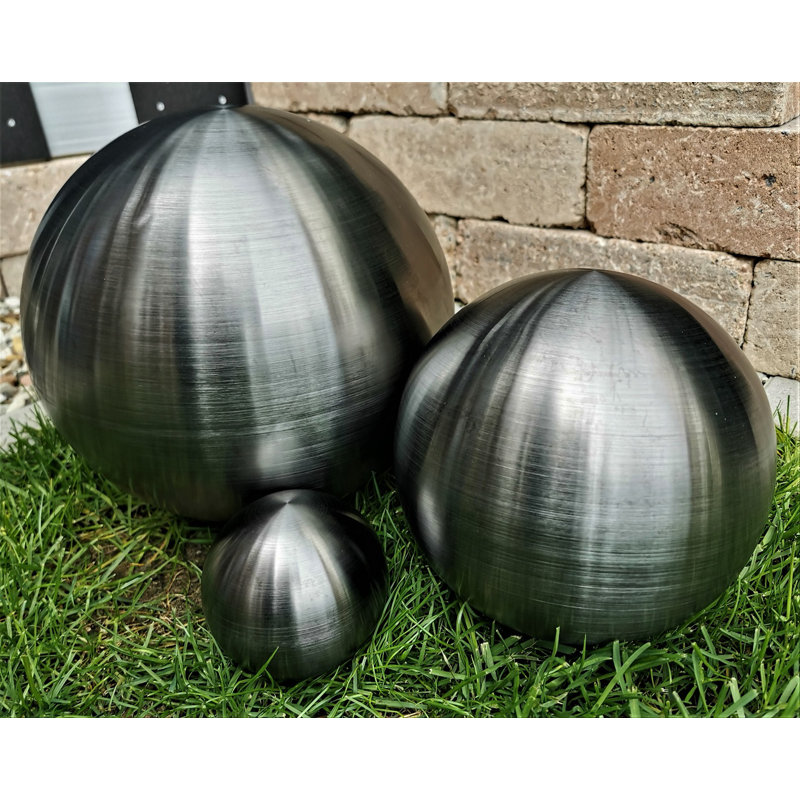 Dawit Stainless Steel Gazing Ball, 30cm H x 50cm W x 40cm D, Black matt 