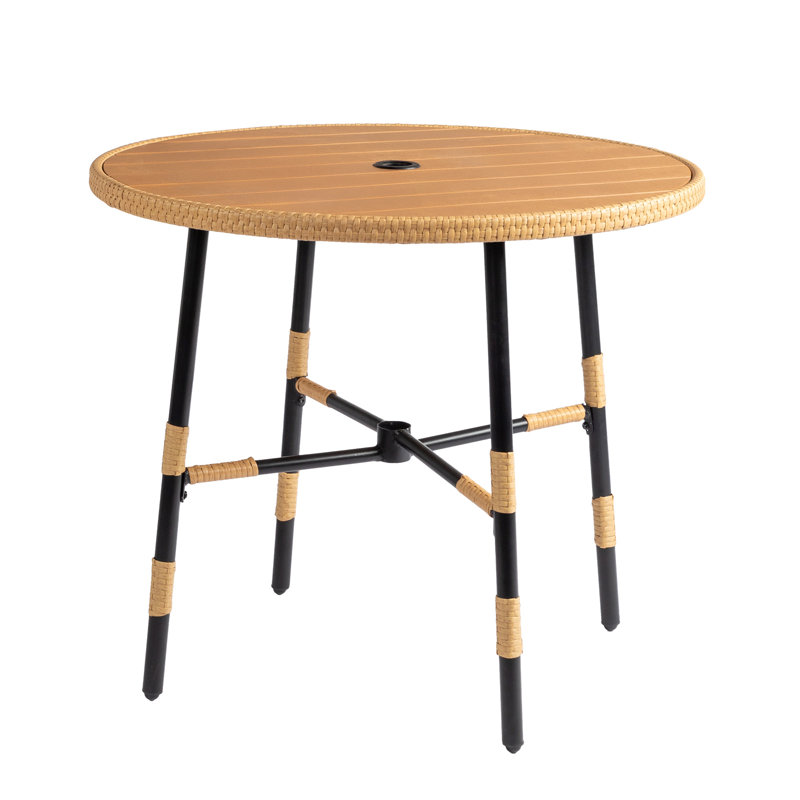 Patio 35 In. Round Wicker Dining Table