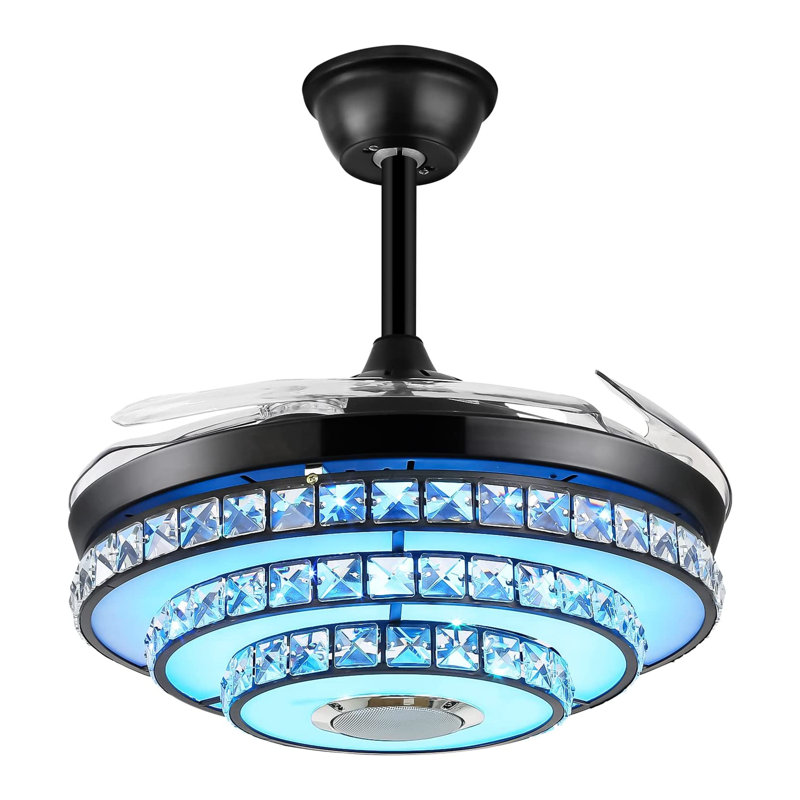 Lyddia Modern 42'' Bluetooth Ceiling Fan with Dimmable LED Lights and Music Player
