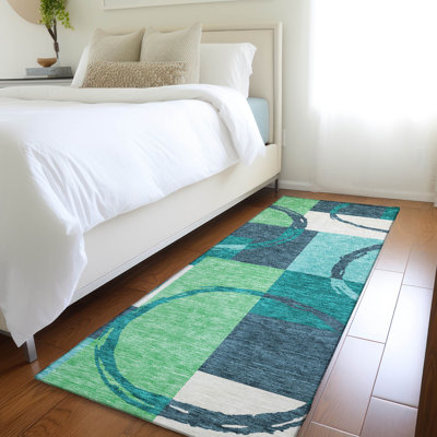 Tapis bleu sarcelle lavable à la machine de qualité supérieure Prisco