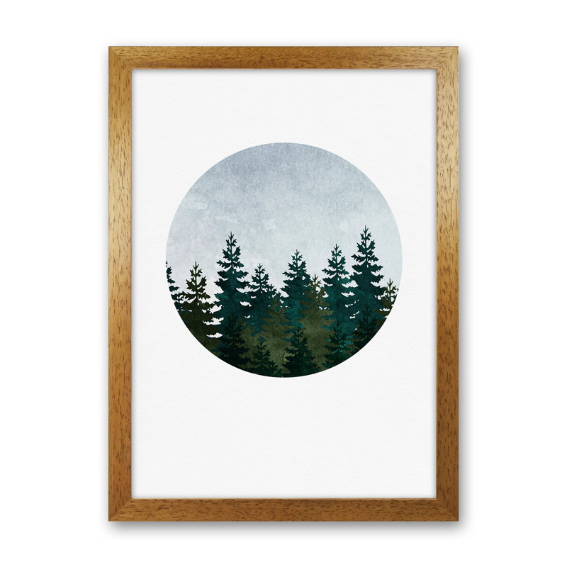 Evergreen - Print, 34cm H x 25cm W x 3cm D, Brown Framed