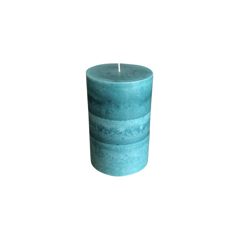 Bougie pilier persane turquoise parfumée, H 4 po x l 3 po x P 3 po