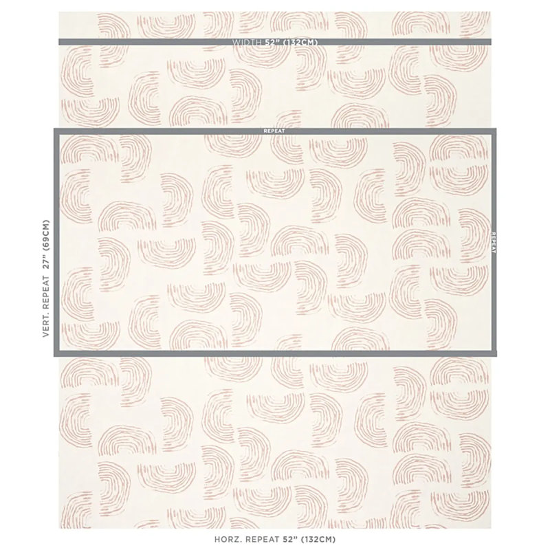 Schumacher x Caroline Z Hurley Quansoo Wallpaper, Coral Ivory