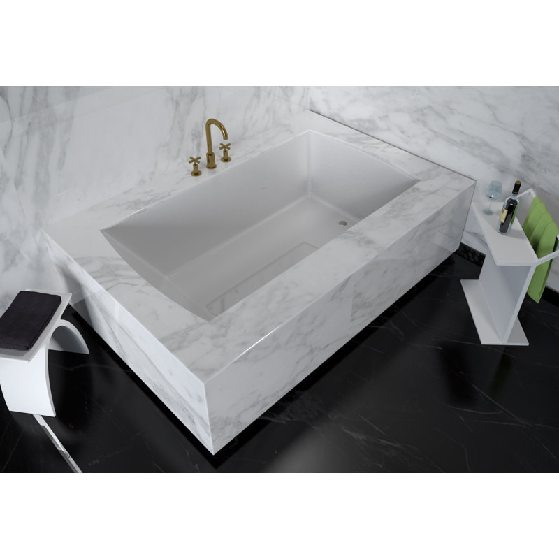 Signature 63.5'' x 35'' Undermount Soaking Acrylic Bathtub, White