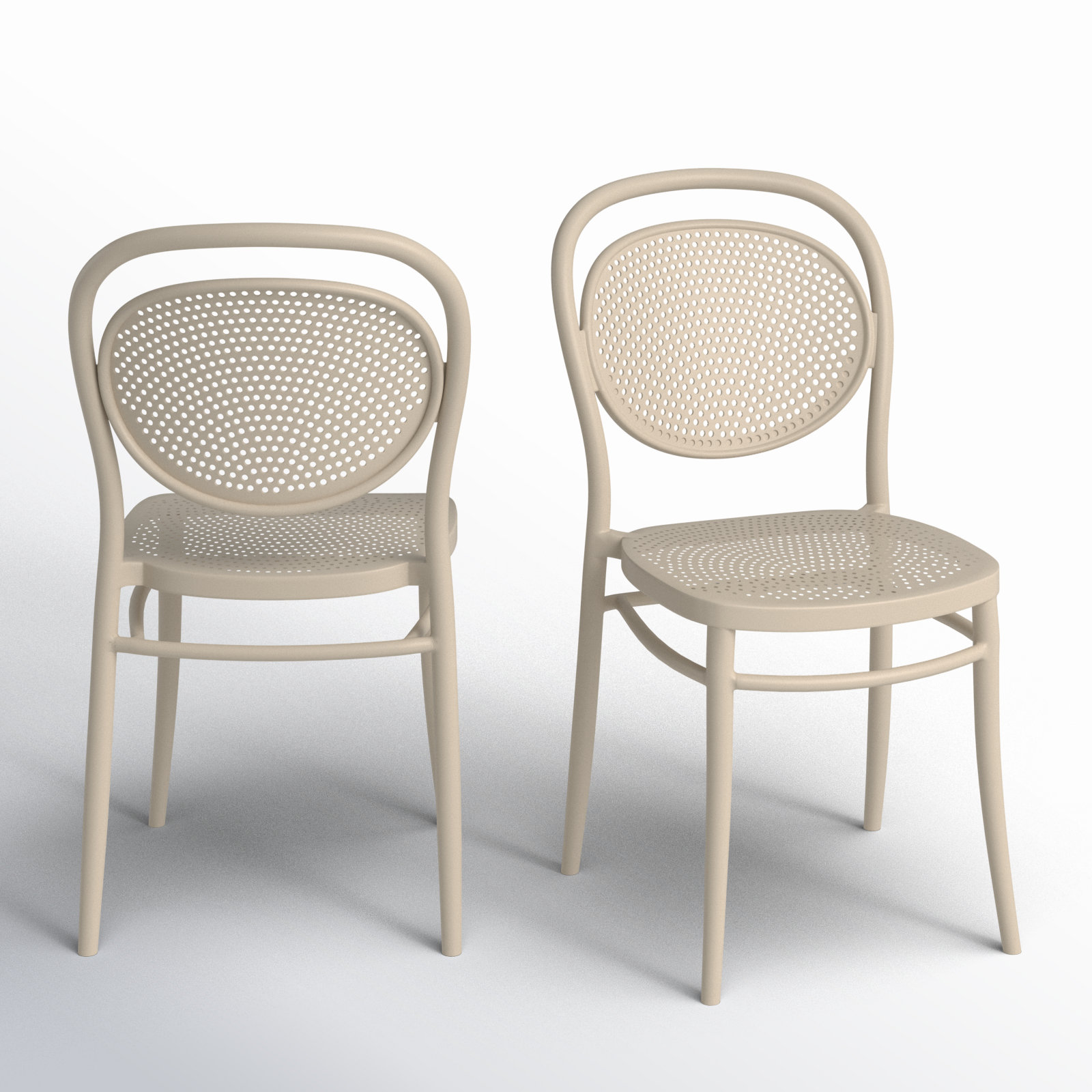 Farrah Stackable Patio Side Chair, Taupe
