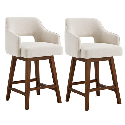 Ensemble de 2 tabourets pivotants rembourrés Lainey