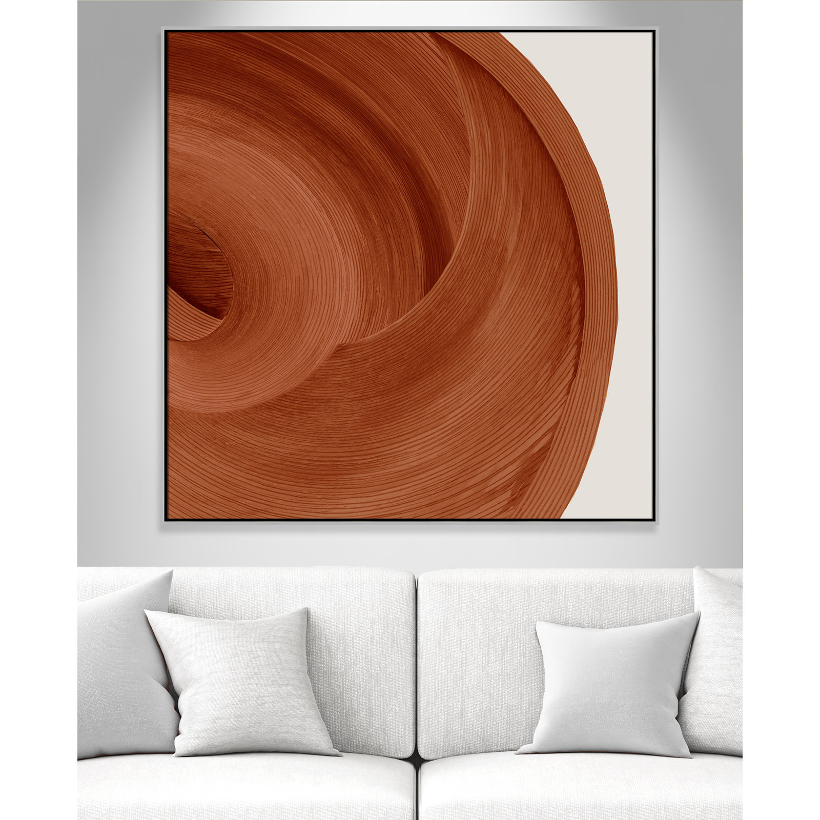 Affogato - Floater Frame Painting Print on Canvas, 46.5" H x 46.5" W x 2" D, Silver 