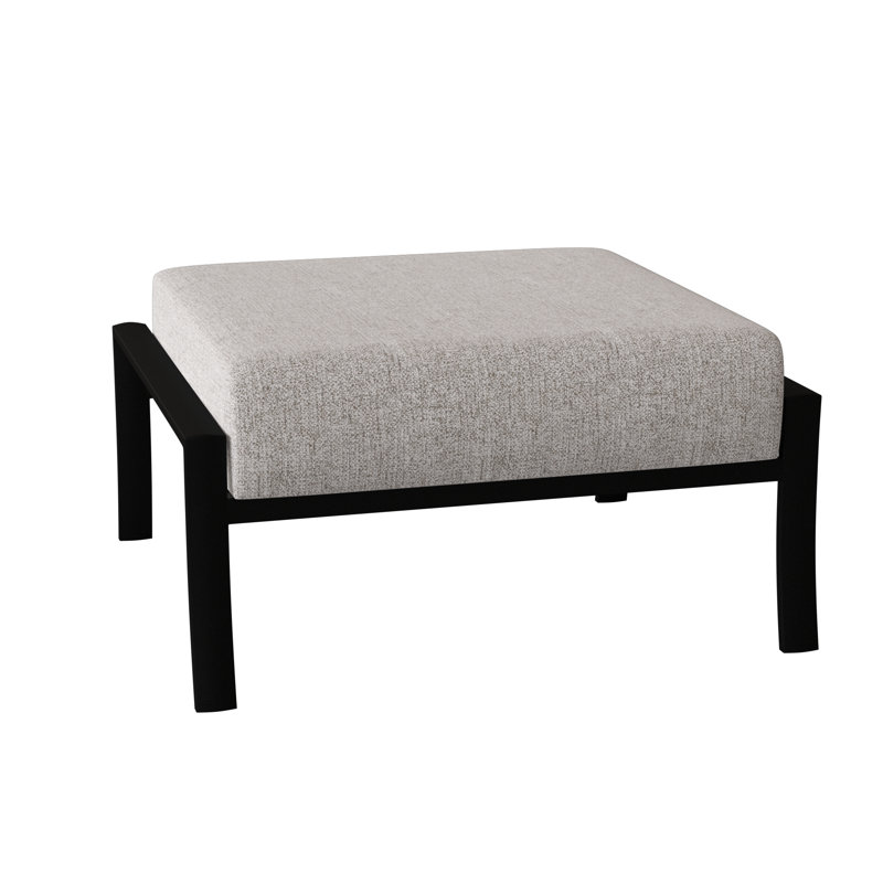Fremont Outdoor Ottoman, Canvas Bird's Eye Sunbrella® Canvas, Textured Black