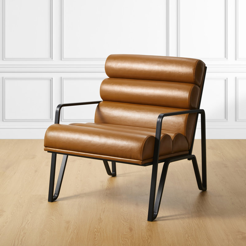 Fauteuil large de 31,5 po Cacey, Similicuir brun