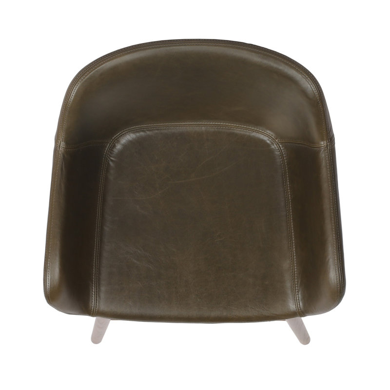 Hannah Swivel Stool, Bar Stool (30.5" Seat Height), Amber Ash, Dulane Moss/Genuine Leather