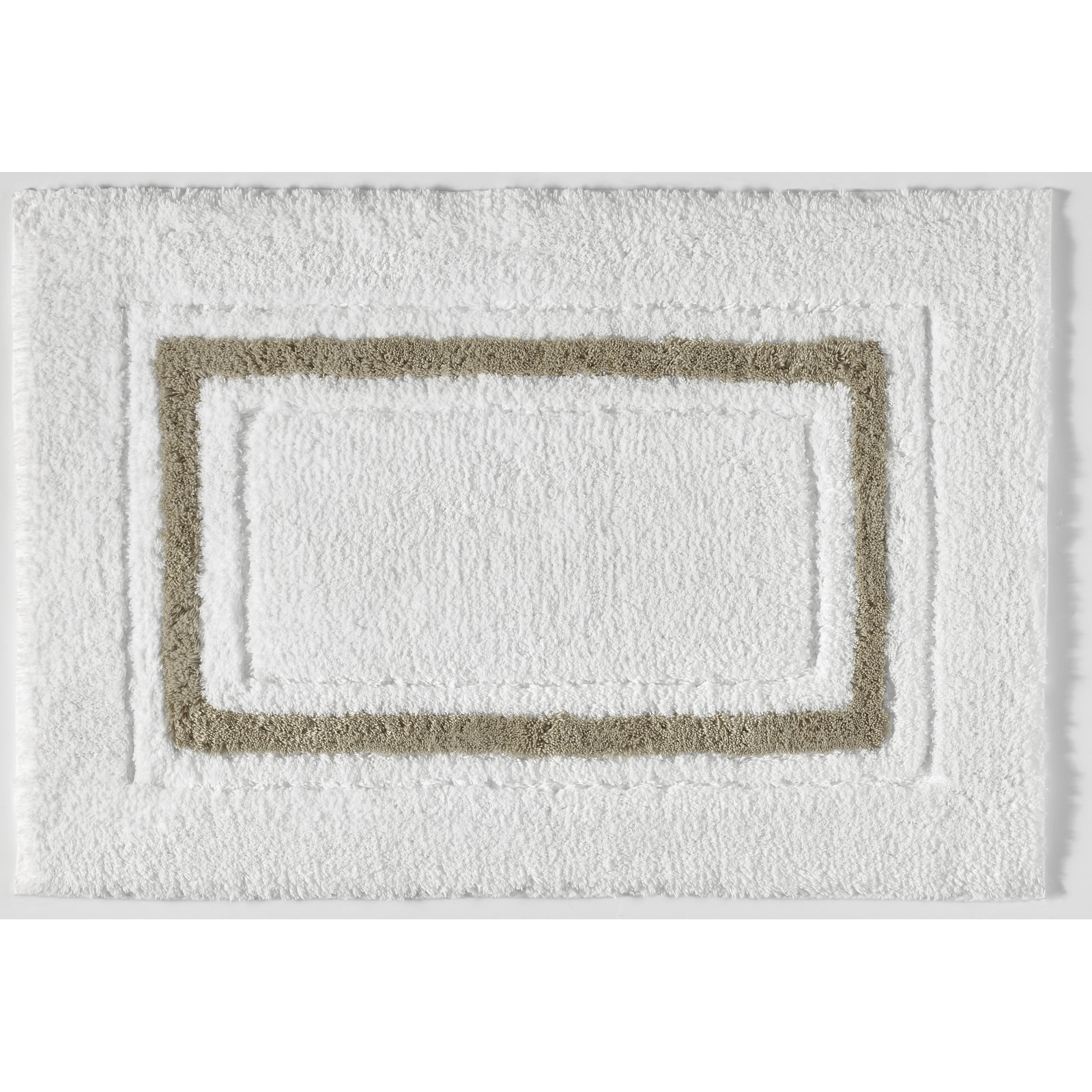 Louise Cotton Bath Rug, 20" W x 30" L, White/Charcoal