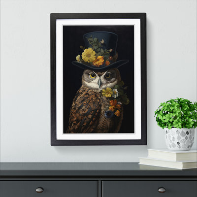 Owl Baroque - Single Picture Frame Print on Wood