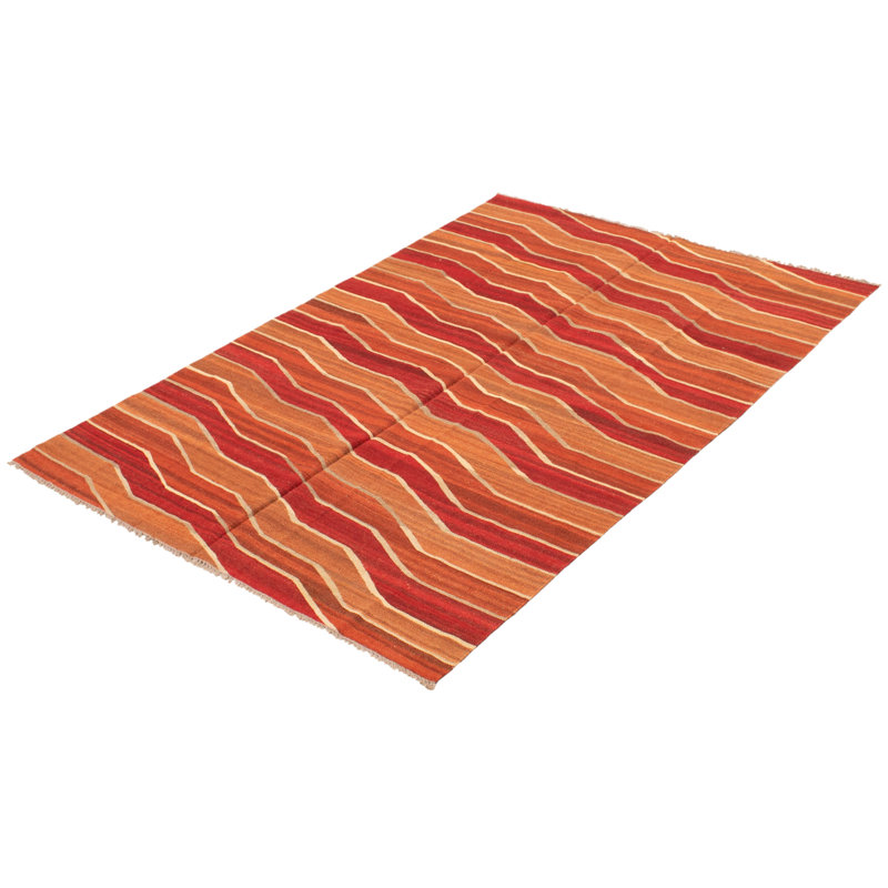 Anim rouge foncé Kilim 5 pi 5 po x 7 pi 10 po