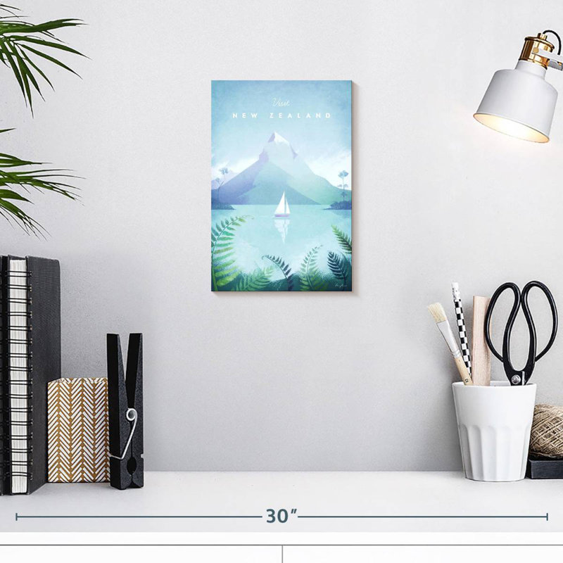 Affiche de voyage rétro Aime, Nouvelle-Zélande, H 12 po x l 8 po