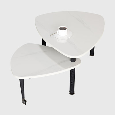 360 degree Rotatable modern Coffee Table for Living Room, solid wood legs with simply assemble Cocktail Table, Rotating Modern Apartment Wood Furniture Gray OAK veneer wear-resistant PU painted top