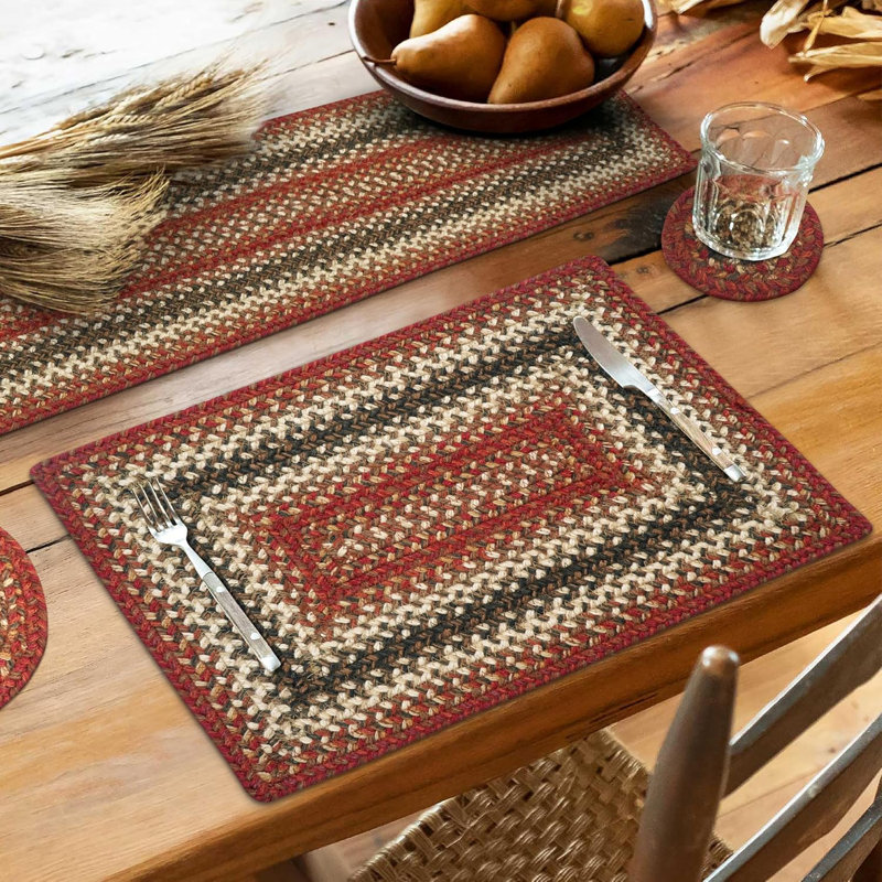 Napperons d'intérieur en jute de qualité supérieure - taille 13 po x 19 po, Chester, Rectangulaire