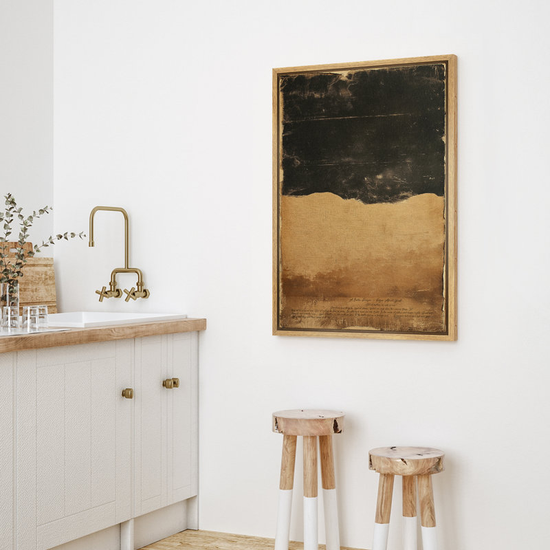 Impression sur toile brun clair texturé moderne de chambre à coucher encadrée, Naturel, H 36 po x l 24 po