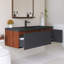 Ensemble de meuble-lavabo mural simple 48 po avec lavabo en quartz noir-1326363274