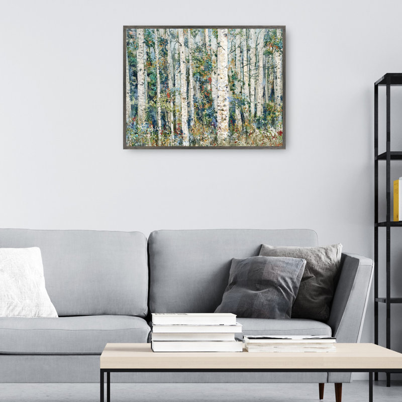 Painted Forest by Studio Arts Canvas Art Print, Steel Color Framed, 43" H x 57" W x 1.5" D