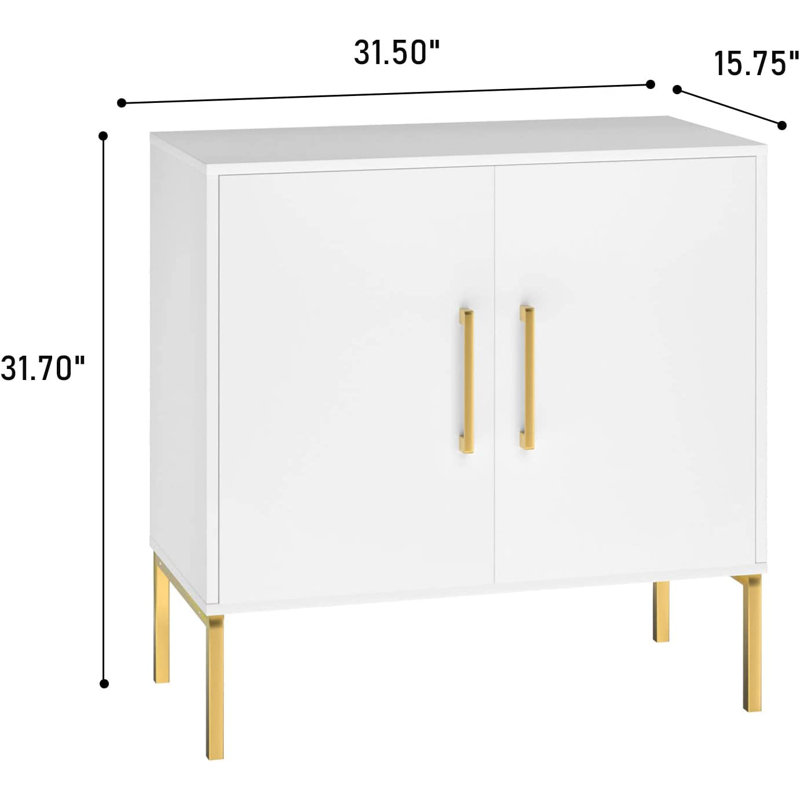 Armoire d'appoint l 31,5 po avec tablettes réglables Jaydien, Blanc