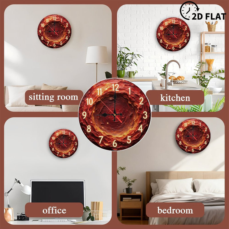 Molten Crater Clock Face