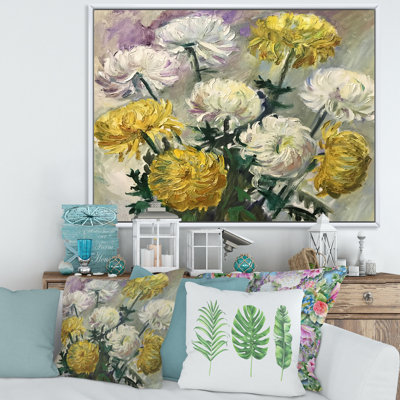 «White and Golden Daisies», reproduction sur toile flottante