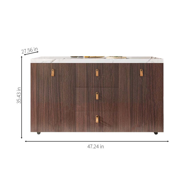 Armoire de cuisine moderne pour îlot central amovible