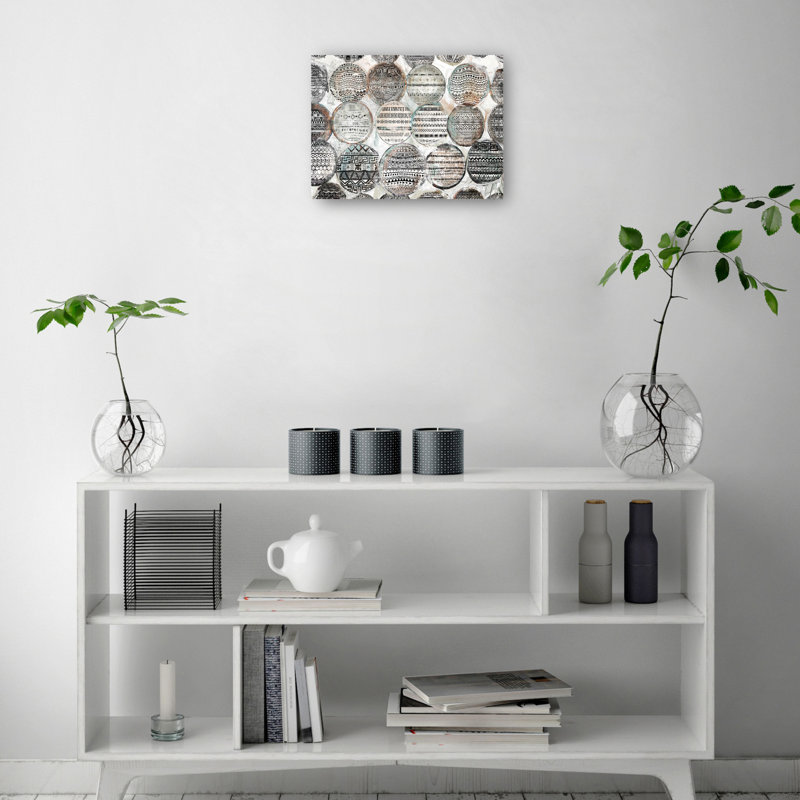 Impression sur toile Tribal Rounds par Studio Arts, Toile tendue, H 42 po x l 56 po x P 1,5 po