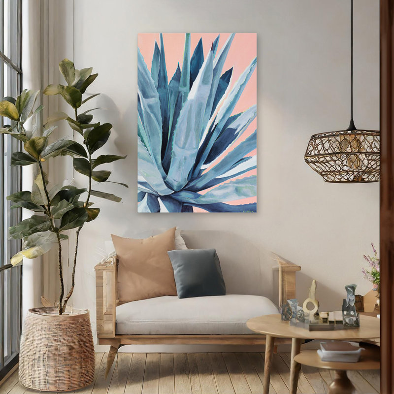 Agave avec corail, H 48 po x l 32 po