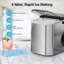 Machine à glaçons portable - production rapide 26LBS / 24H, compatible WiFi avec contrôle intelligent pour la maison et les voyages