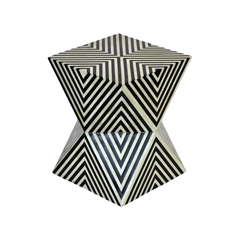 Table d'appoint Infinity Charm, Blanc/Noir