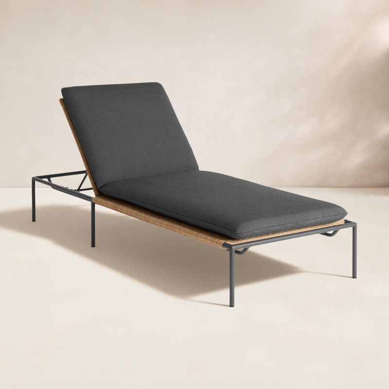 Chaise longue d'extérieur Dog Days, Sunbrella charbon, Gris anthracite