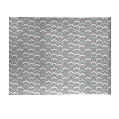 Tapis de zone grise à chevrons lineed