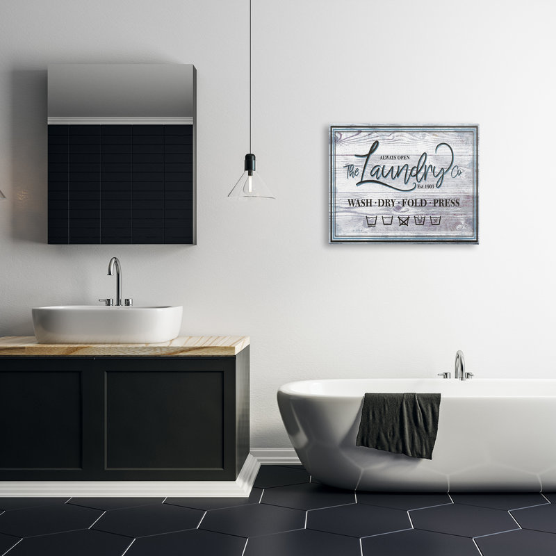 «The Laundry» - Publicité sur toile, H 24 po x l 30 po x 1,5 po, Toile tendue