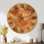 Grande horloge murale Mid-Century en bois - Botanique caramel