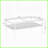 Contemporary Gray Tempered Glass Coffee Table with White Metal Legs, Easy-Clean &amp; 220lbs Capacity-332025261