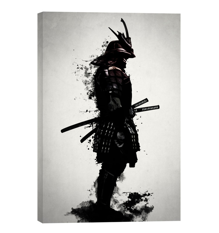Art mural sur toile Cortesi Home «Armoured Samurai» par Nicklas Gustafsson, H 60 po x l 40 po x P 0,75 po