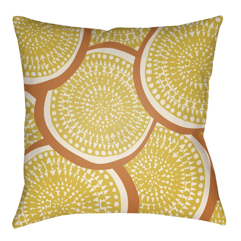 Litchfield Summerville Geometric Outdoor Reversible Throw Pillow, 16" H x 16" W x 1" D, Hot Pink/Ivory