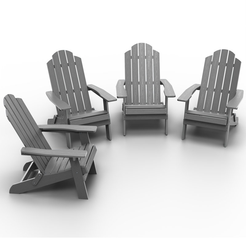 Foldable Outdoor Adirondack Chair, Gray