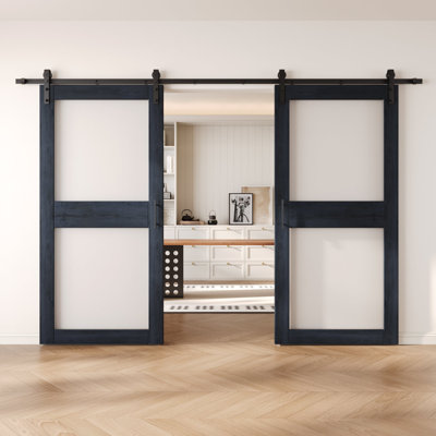 Portes de grange non assemblées et finies en verre à double vitrage de 36 po x 80 po Homquer de 36 po x 80 po Homacer de Homacer