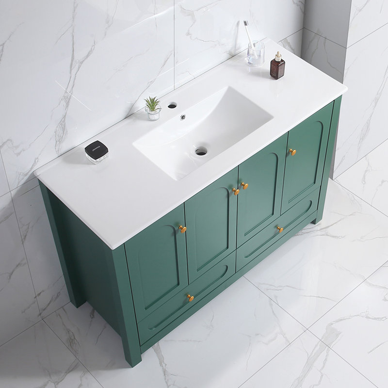 Ensemble de meuble-lavabo 48 po avec lavabo en céramique, Blanc