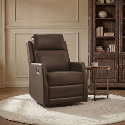 Fauteuil inclinable pivotant en similicuir McGuffey avec base en métal