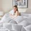 Édredon de duvet d'oie en duvet synthétique grand format toutes saisons avec housse de couette moelleuse luxueuse pour lit d'édredon Housse de couette 100% coton ultra douce
