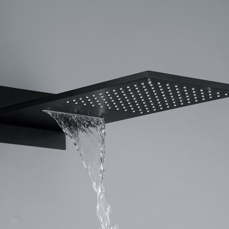 Complete Shower System with Rough in-Valve, Matte Black