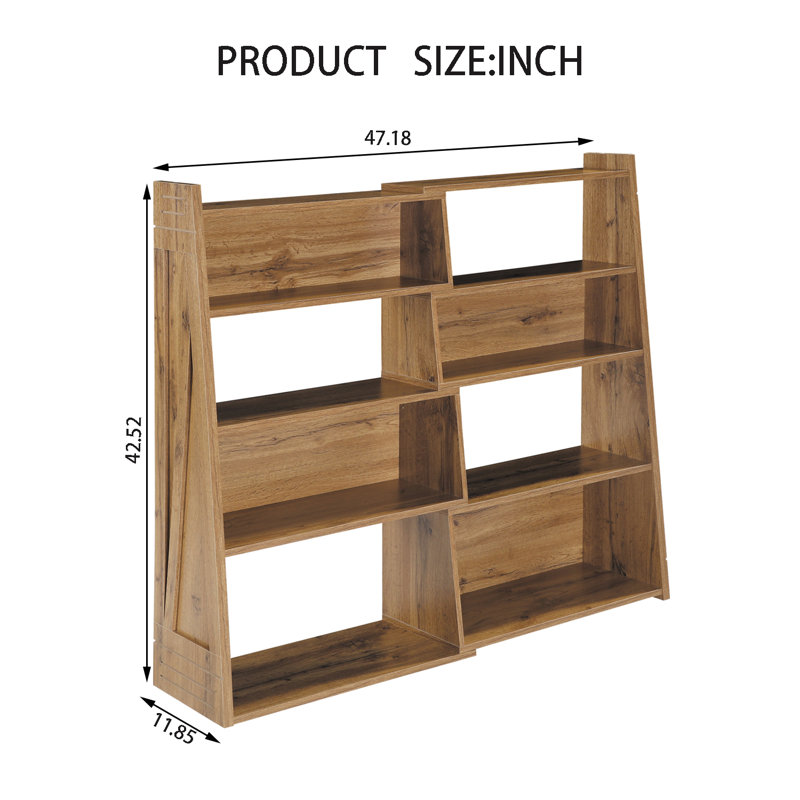 Bibliothèque pliable à 4 niveaux, Walnut Brown