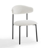 Arve Set of 2 White Boucle Dining Chairs