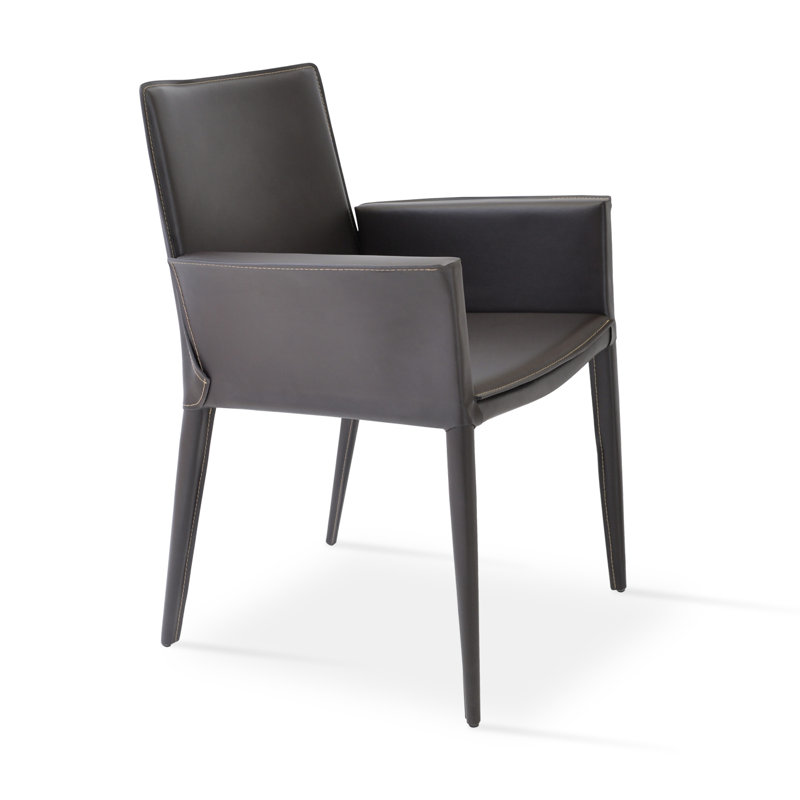 Fauteuil de 24 po de large Tiffany, Cuir retravaillé brun